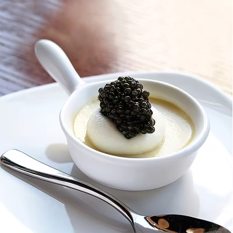 Mini White Handled Sauce Condiment dish