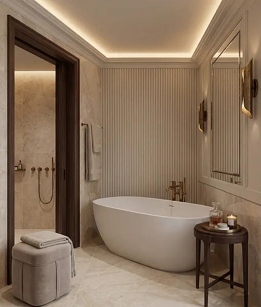 Hoxton Porcelain Amber Linear Décor Matt