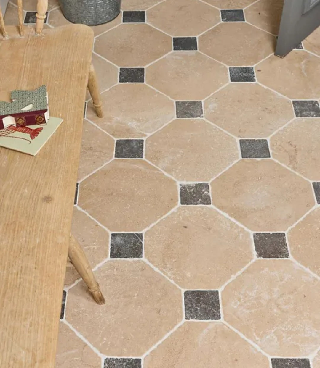 Lacock Limestone Heritage Finish Octagons & Hazlebury Cabochons
