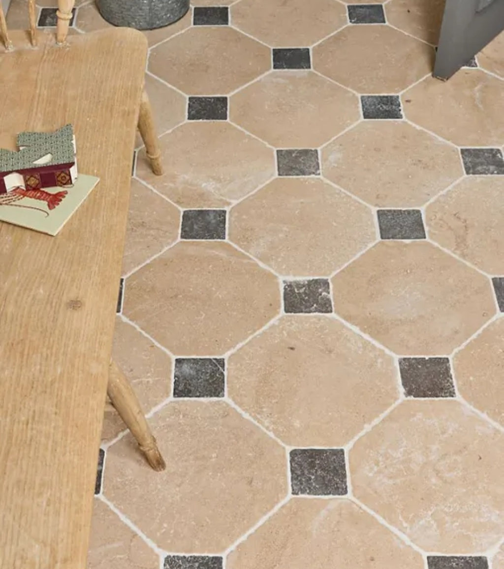 Lacock Limestone Heritage Finish Octagons & Hazlebury Cabochons