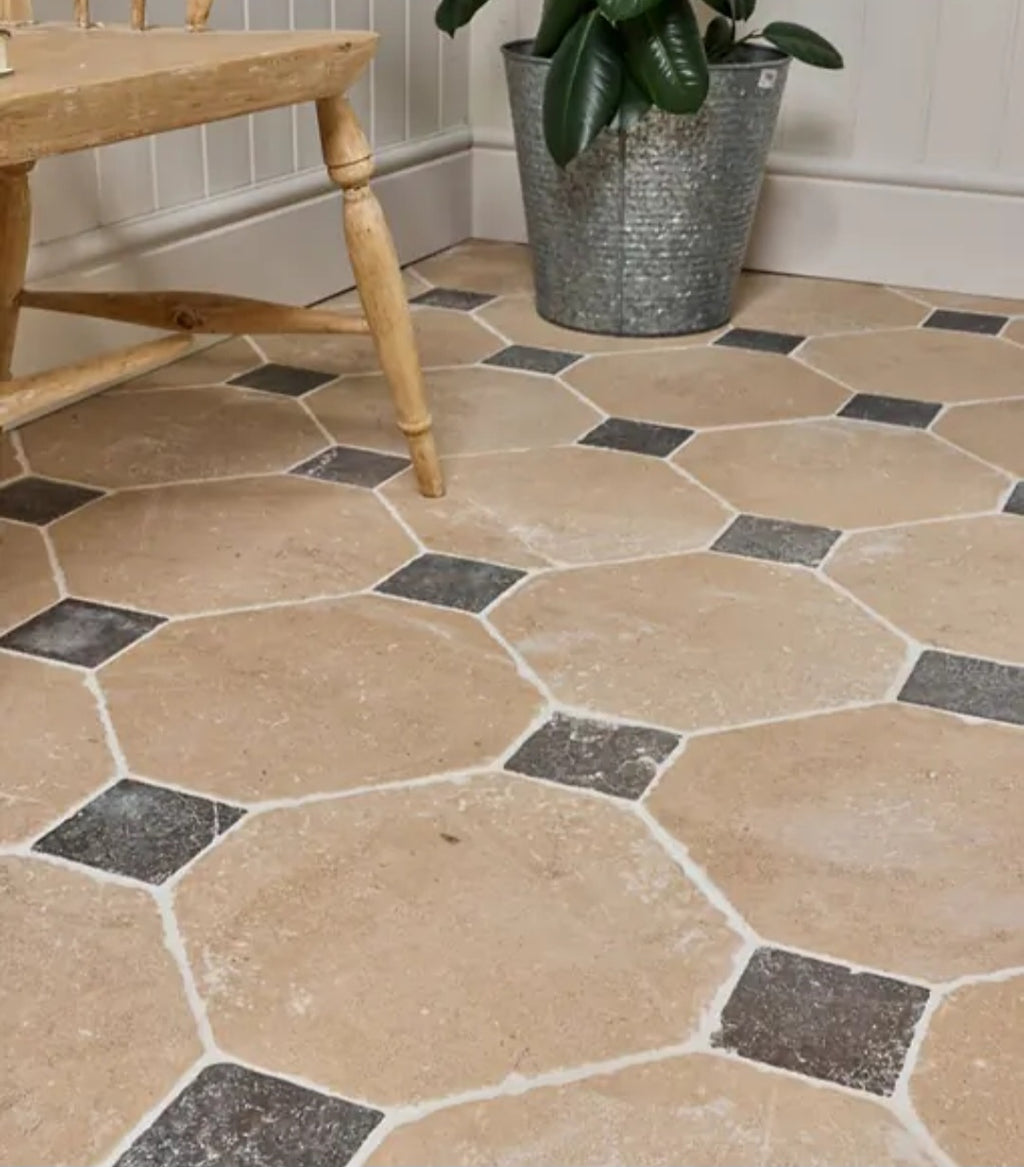 Lacock Limestone Heritage Finish Octagons & Hazlebury Cabochons