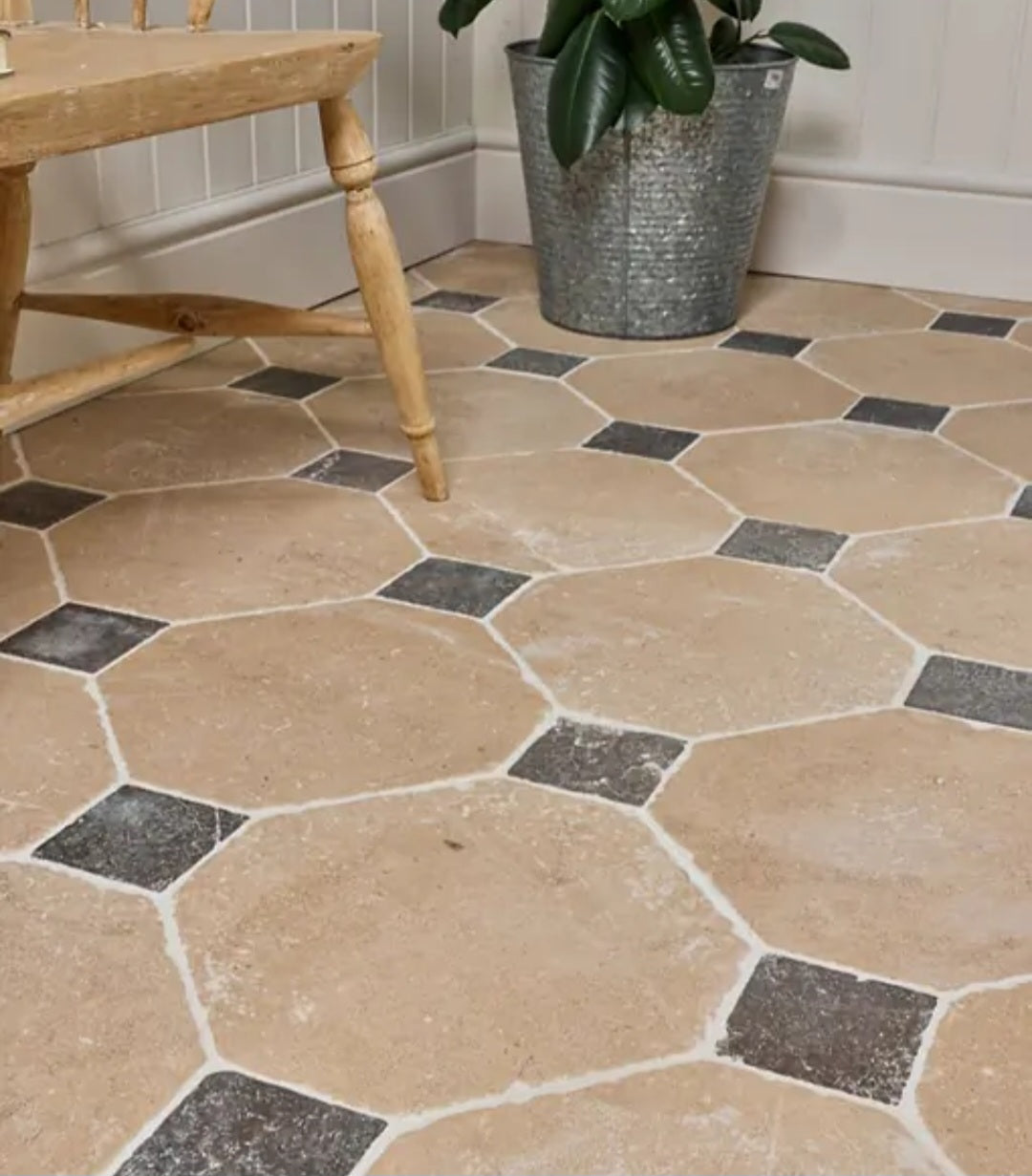 Lacock Limestone Heritage Finish Octagons & Hazlebury Cabochons